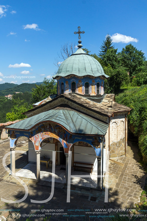 Nineteenth century buildings in Sokolski Monastery Holy Mother"s Assumption, Gabrovo region, Bulgaria