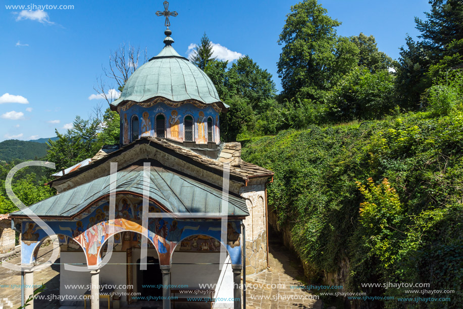 Nineteenth century buildings in Sokolski Monastery Holy Mother"s Assumption, Gabrovo region, Bulgaria