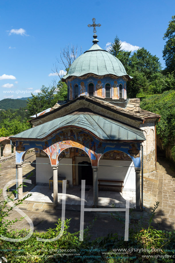 Nineteenth century buildings in Sokolski Monastery Holy Mother"s Assumption, Gabrovo region, Bulgaria