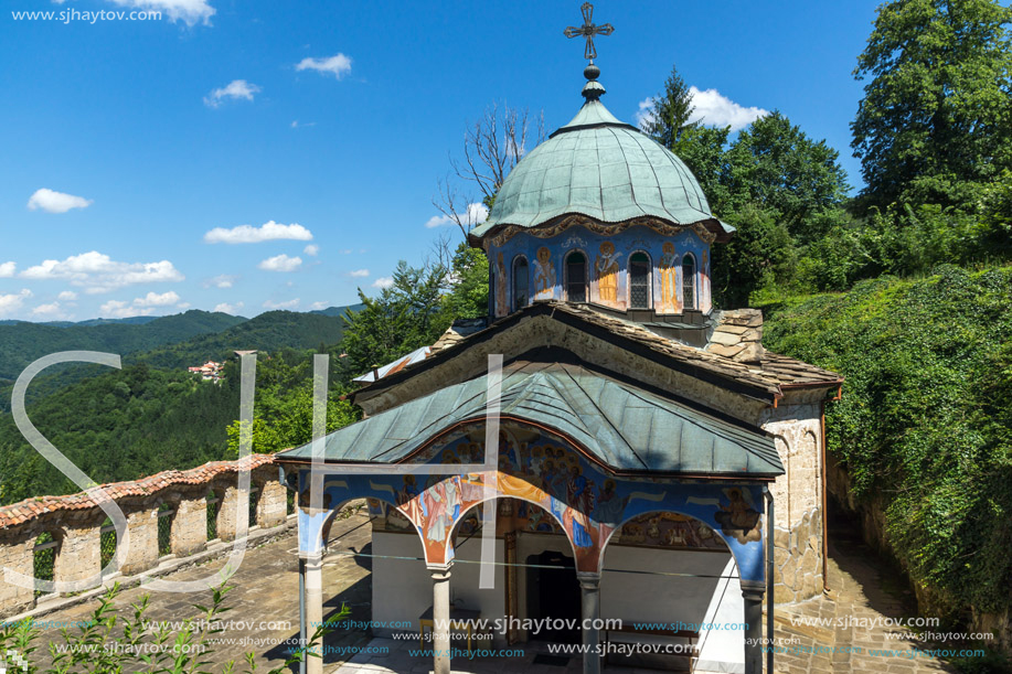 Nineteenth century buildings in Sokolski Monastery Holy Mother"s Assumption, Gabrovo region, Bulgaria