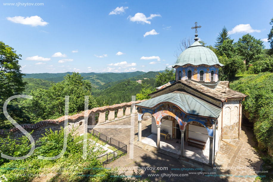 Nineteenth century buildings in Sokolski Monastery Holy Mother"s Assumption, Gabrovo region, Bulgaria