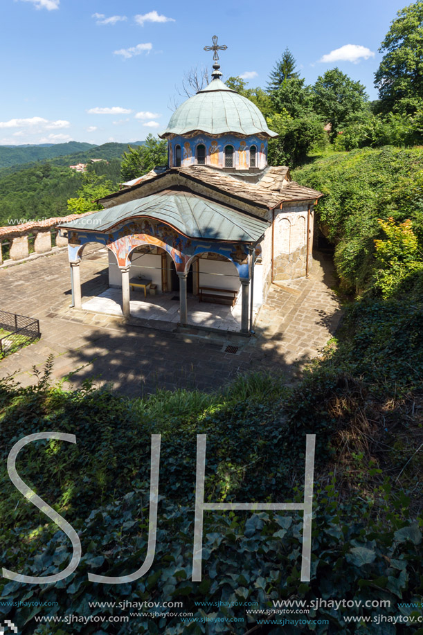 Nineteenth century buildings in Sokolski Monastery Holy Mother"s Assumption, Gabrovo region, Bulgaria