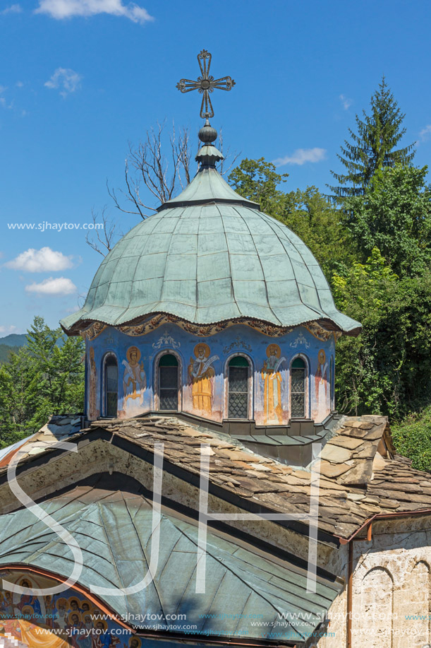 Nineteenth century buildings in Sokolski Monastery Holy Mother"s Assumption, Gabrovo region, Bulgaria