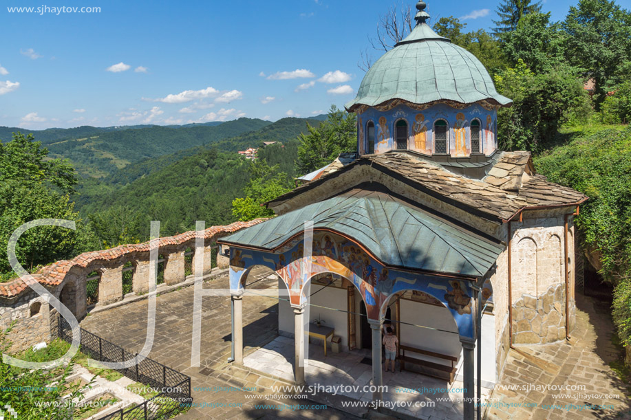 Nineteenth century buildings in Sokolski Monastery Holy Mother"s Assumption, Gabrovo region, Bulgaria