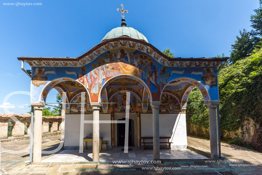 Nineteenth century buildings in Sokolski Monastery Holy Mother"s Assumption, Gabrovo region, Bulgaria