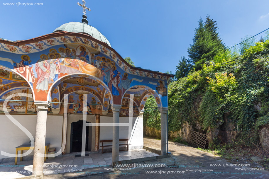 Nineteenth century buildings in Sokolski Monastery Holy Mother"s Assumption, Gabrovo region, Bulgaria