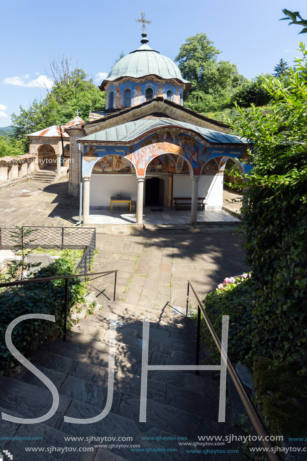 Nineteenth century buildings in Sokolski Monastery Holy Mother"s Assumption, Gabrovo region, Bulgaria