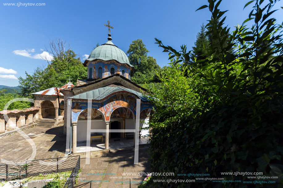 Nineteenth century buildings in Sokolski Monastery Holy Mother"s Assumption, Gabrovo region, Bulgaria