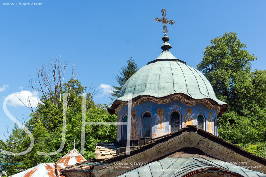 Nineteenth century buildings in Sokolski Monastery Holy Mother"s Assumption, Gabrovo region, Bulgaria