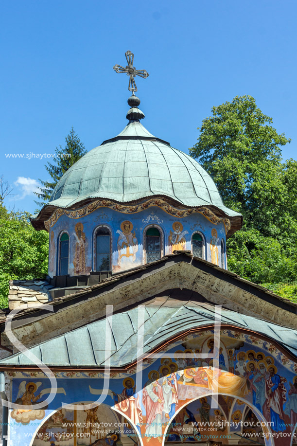 Nineteenth century buildings in Sokolski Monastery Holy Mother"s Assumption, Gabrovo region, Bulgaria