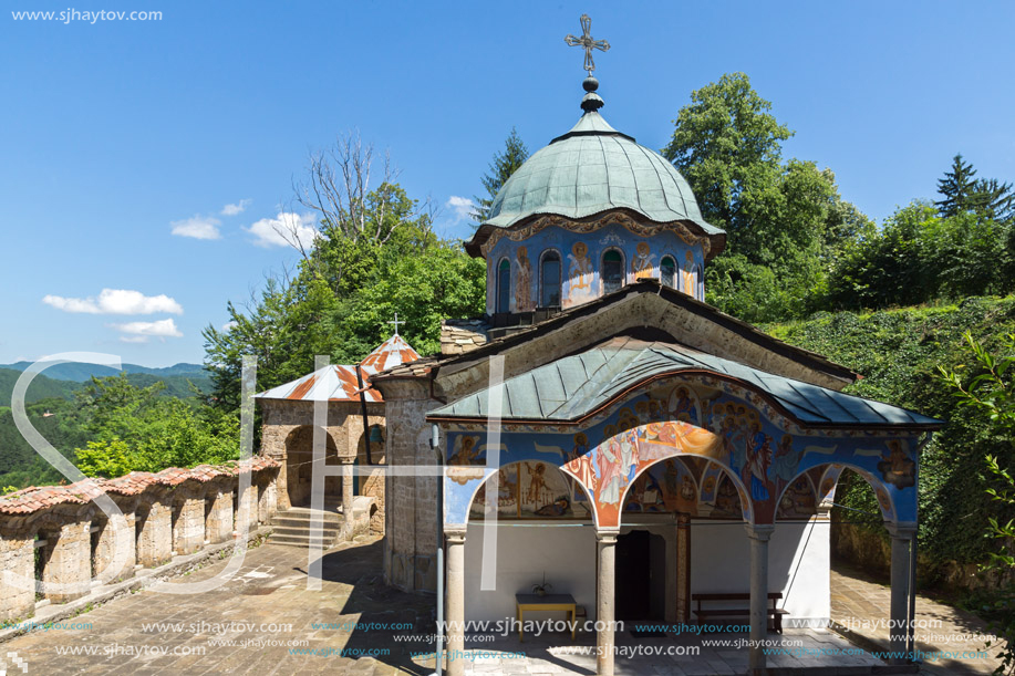 Nineteenth century buildings in Sokolski Monastery Holy Mother"s Assumption, Gabrovo region, Bulgaria