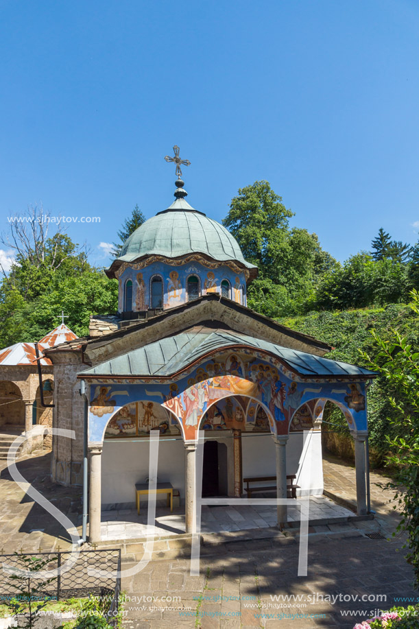 Nineteenth century buildings in Sokolski Monastery Holy Mother"s Assumption, Gabrovo region, Bulgaria