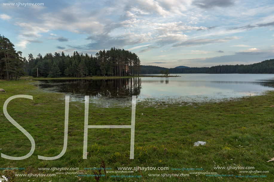 Amazing Sunset Landscape of Dospat  Reservoir, Smolyan Region, Bulgaria