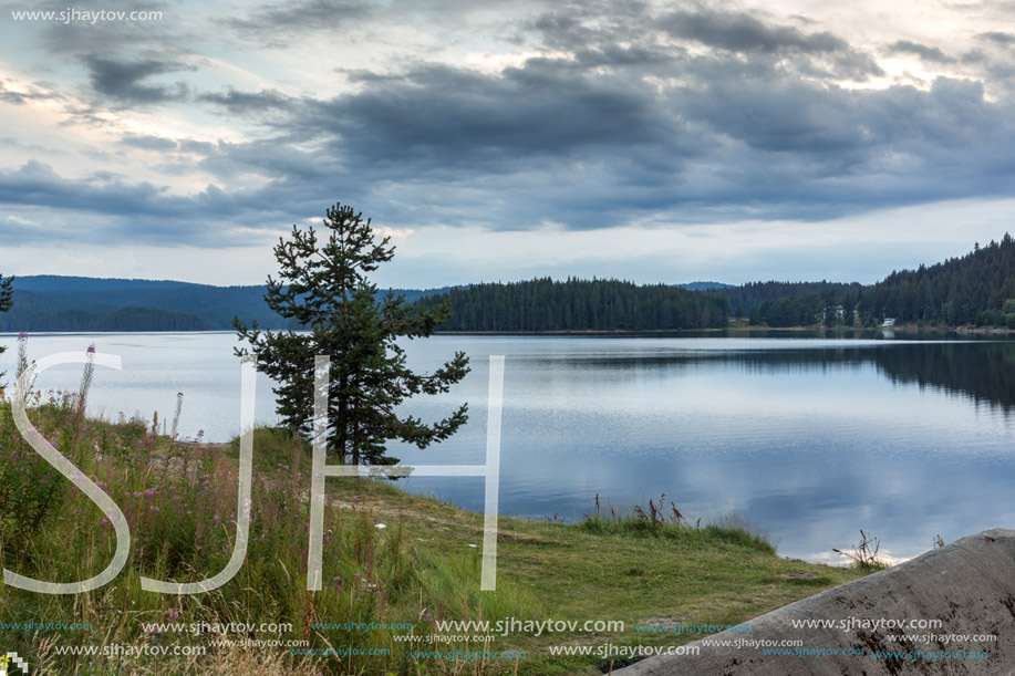 Amazing Sunset Landscape of Golyam Beglik Reservoir, Pazardzhik Region, Bulgaria