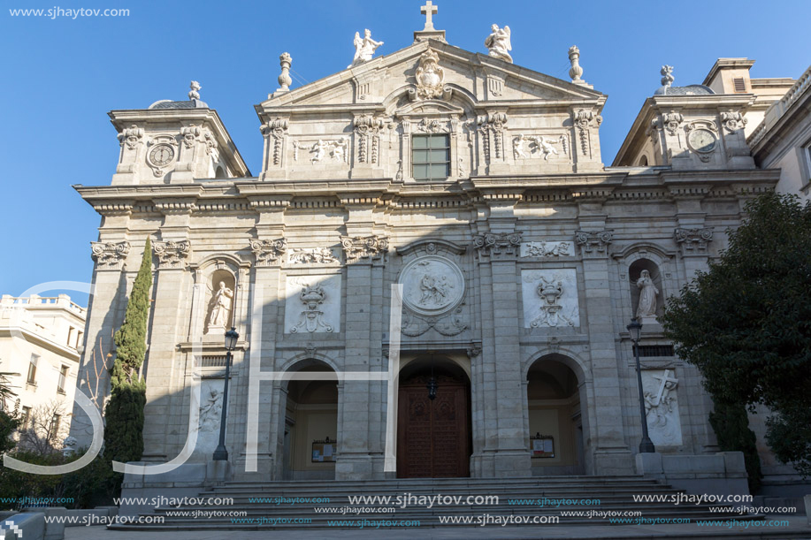 MADRID, SPAIN - JANUARY 24, 2018:  Amazing view of Parish of Santa Barbara in City of Madrid, Spain