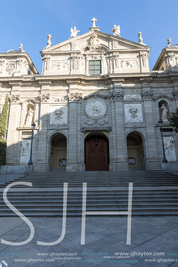 MADRID, SPAIN - JANUARY 24, 2018:  Amazing view of Parish of Santa Barbara in City of Madrid, Spain