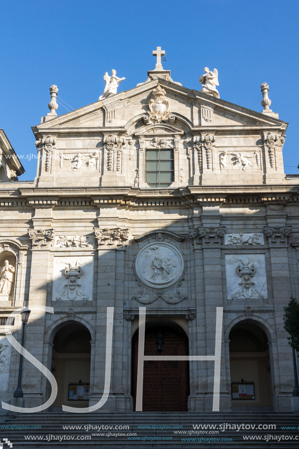 MADRID, SPAIN - JANUARY 24, 2018:  Amazing view of Parish of Santa Barbara in City of Madrid, Spain