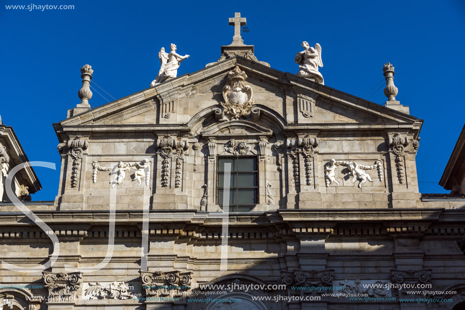 MADRID, SPAIN - JANUARY 24, 2018:  Amazing view of Parish of Santa Barbara in City of Madrid, Spain