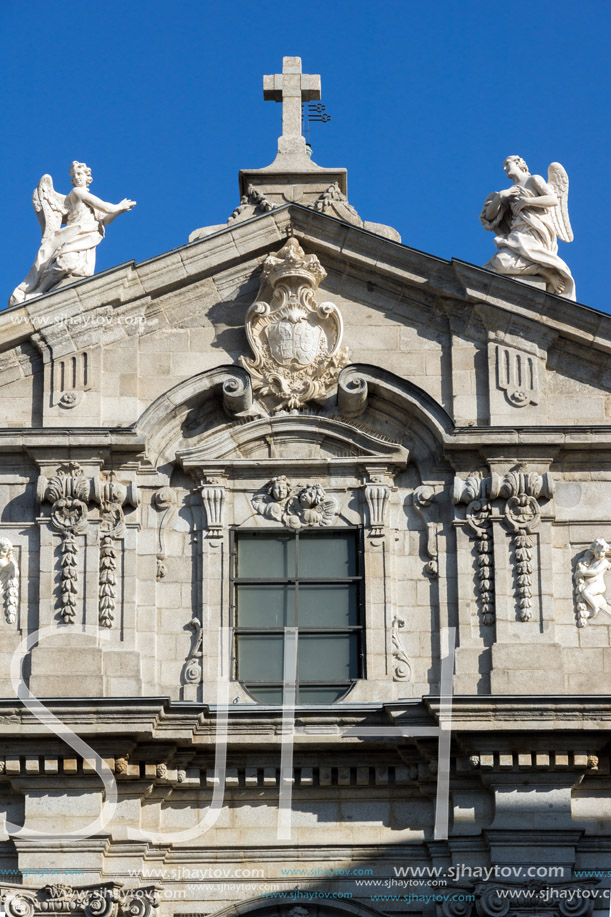 MADRID, SPAIN - JANUARY 24, 2018:  Amazing view of Parish of Santa Barbara in City of Madrid, Spain