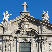 MADRID, SPAIN - JANUARY 24, 2018:  Amazing view of Parish of Santa Barbara in City of Madrid, Spain