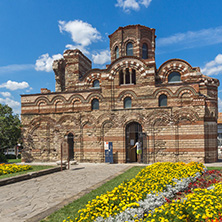 NESSEBAR, BULGARIA - AUGUST 12, 2018: Summer view of Ancient Church of Christ Pantocrator in the town of Nessebar, Burgas Region, Bulgaria