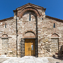 NESSEBAR, BULGARIA - AUGUST 12, 2018: Summer view of Ancient Church of Saint John the Baptist in the town of Nessebar, Burgas Region, Bulgaria