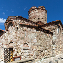 NESSEBAR, BULGARIA - AUGUST 12, 2018: Summer view of Ancient Church of Saint John the Baptist in the town of Nessebar, Burgas Region, Bulgaria