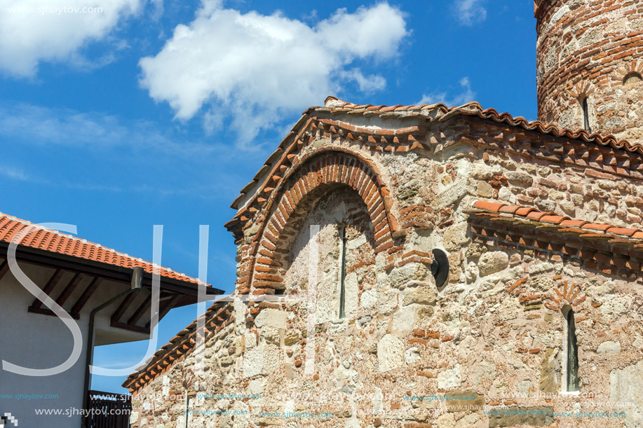 NESSEBAR, BULGARIA - AUGUST 12, 2018: Summer view of Ancient Church of Saint John the Baptist in the town of Nessebar, Burgas Region, Bulgaria