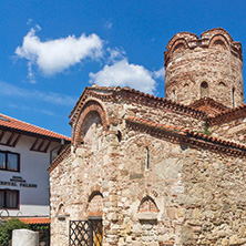 NESSEBAR, BULGARIA - AUGUST 12, 2018: Summer view of Ancient Church of Saint John the Baptist in the town of Nessebar, Burgas Region, Bulgaria