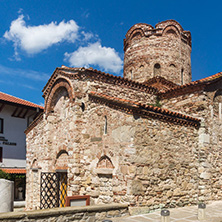 NESSEBAR, BULGARIA - AUGUST 12, 2018: Summer view of Ancient Church of Saint John the Baptist in the town of Nessebar, Burgas Region, Bulgaria