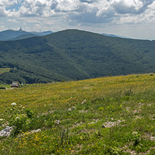 Amazing Summer Landscape to Stara Planina (Balkan) Mountains from Shipka peak , Stara Zagora Region, Bulgaria