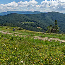 Amazing Summer Landscape to Stara Planina (Balkan) Mountains from Shipka peak , Stara Zagora Region, Bulgaria