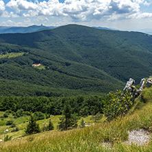 Amazing Summer Landscape to Stara Planina (Balkan) Mountains from Shipka peak , Stara Zagora Region, Bulgaria