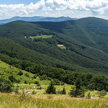 Amazing Summer Landscape to Stara Planina (Balkan) Mountains from Shipka peak , Stara Zagora Region, Bulgaria