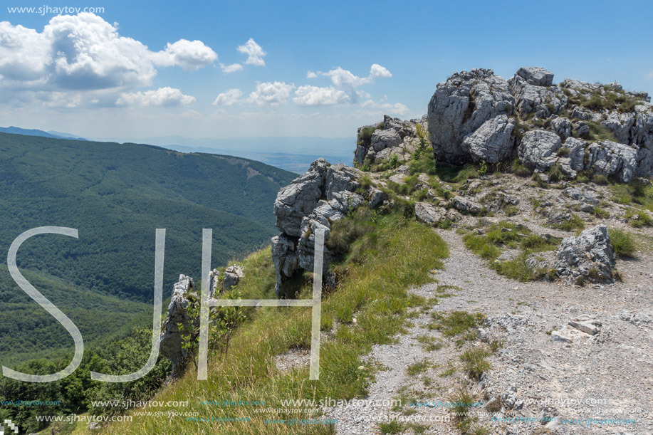 Amazing Summer Landscape to Stara Planina (Balkan) Mountains from Shipka peak , Stara Zagora Region, Bulgaria