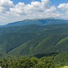 Amazing Summer Landscape to Stara Planina (Balkan) Mountains from Shipka peak , Stara Zagora Region, Bulgaria