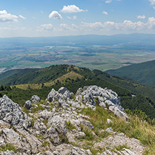 Amazing Summer Landscape to Stara Planina (Balkan) Mountains from Shipka peak , Stara Zagora Region, Bulgaria