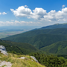 Amazing Summer Landscape to Stara Planina (Balkan) Mountains from Shipka peak , Stara Zagora Region, Bulgaria