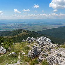 Amazing Summer Landscape to Stara Planina (Balkan) Mountains from Shipka peak , Stara Zagora Region, Bulgaria