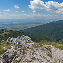 Amazing Summer Landscape to Stara Planina (Balkan) Mountains from Shipka peak , Stara Zagora Region, Bulgaria