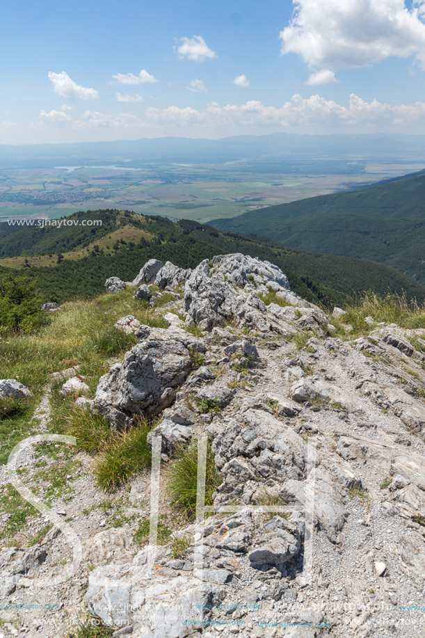 Amazing Summer Landscape to Stara Planina (Balkan) Mountains from Shipka peak , Stara Zagora Region, Bulgaria