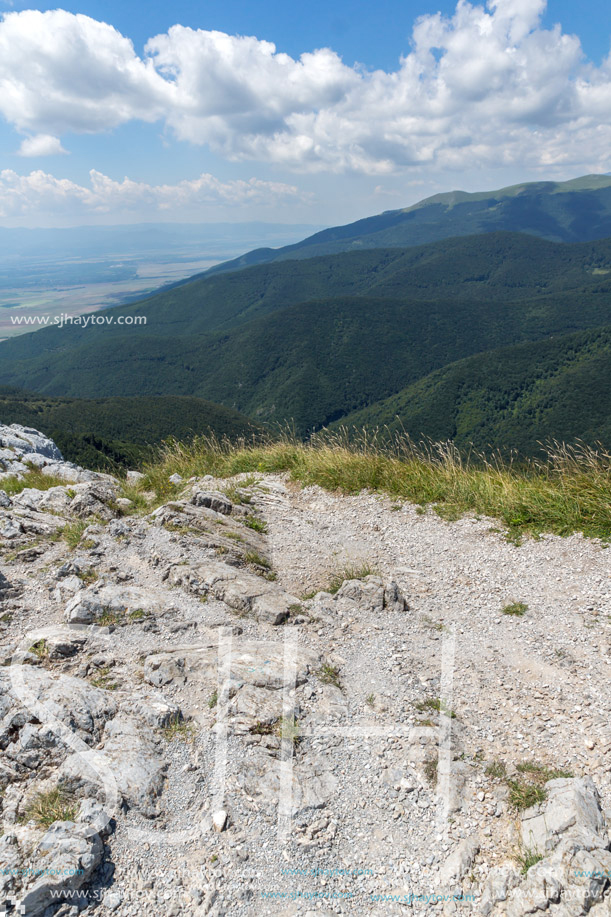 Amazing Summer Landscape to Stara Planina (Balkan) Mountains from Shipka peak , Stara Zagora Region, Bulgaria