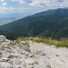 Amazing Summer Landscape to Stara Planina (Balkan) Mountains from Shipka peak , Stara Zagora Region, Bulgaria