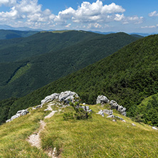 Amazing Summer Landscape to Stara Planina (Balkan) Mountains from Shipka peak , Stara Zagora Region, Bulgaria