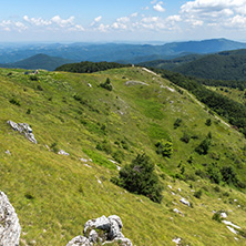 Amazing Summer Landscape to Stara Planina (Balkan) Mountains from Shipka peak , Stara Zagora Region, Bulgaria