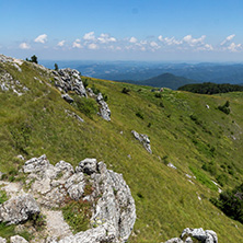 Amazing Summer Landscape to Stara Planina (Balkan) Mountains from Shipka peak , Stara Zagora Region, Bulgaria