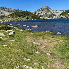 Landscape with green hills around The Frog lake, Pirin Mountain, Bulgaria