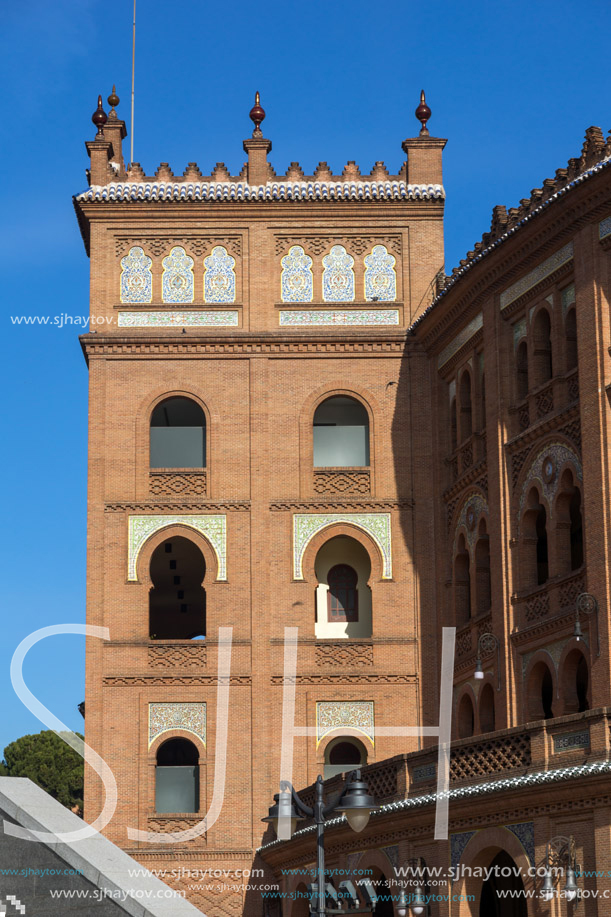 MADRID, SPAIN - JANUARY 24, 2018:  Las Ventas Bullring (Plaza de Toros de Las Ventas) situated at Plaza de torros in City of Madrid, Spain