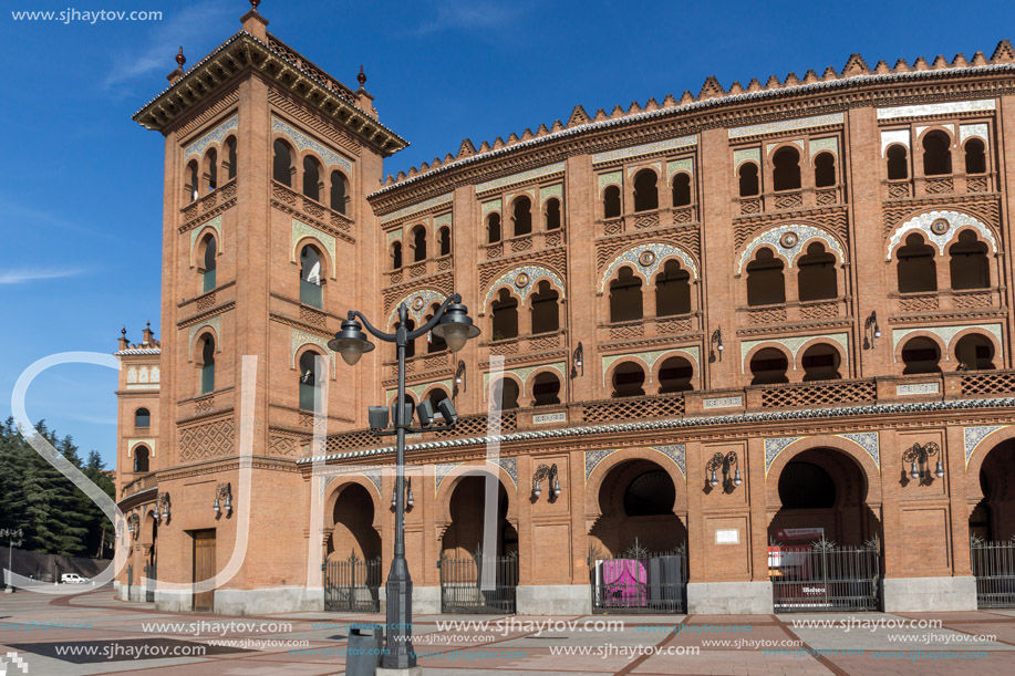 MADRID, SPAIN - JANUARY 24, 2018:  Las Ventas Bullring (Plaza de Toros de Las Ventas) situated at Plaza de torros in City of Madrid, Spain