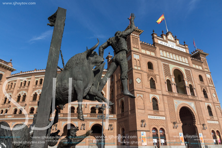 MADRID, SPAIN - JANUARY 24, 2018:  Las Ventas Bullring (Plaza de Toros de Las Ventas) situated at Plaza de torros in City of Madrid, Spain